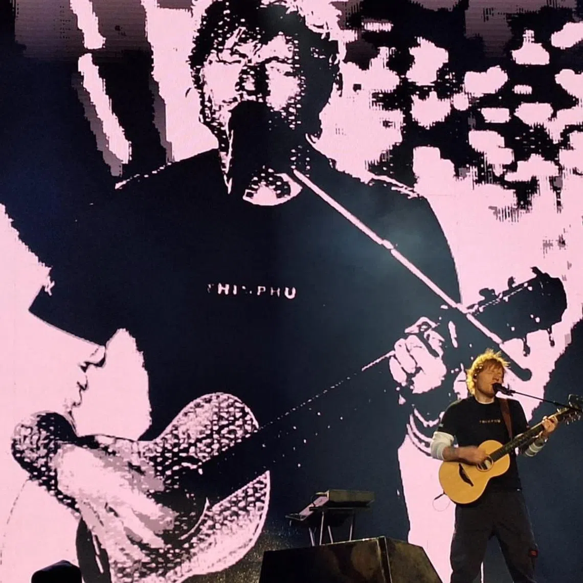 English singer-songwriter Ed Sheeran performing in Bhutan on Jan 24.