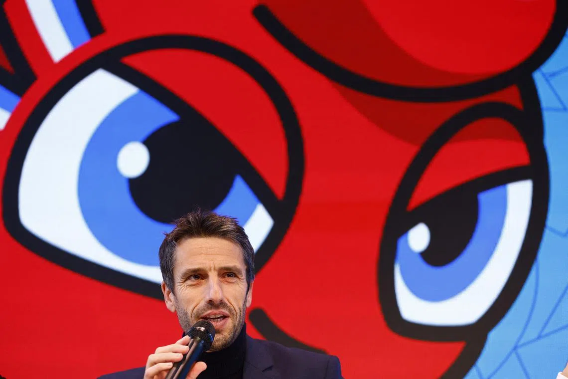 Tony Estanguet, president of Paris 2024, holds a news conference on Monday to launch the ticketing campaign for the Olympic Games that will be held in the French capital in 2024.
