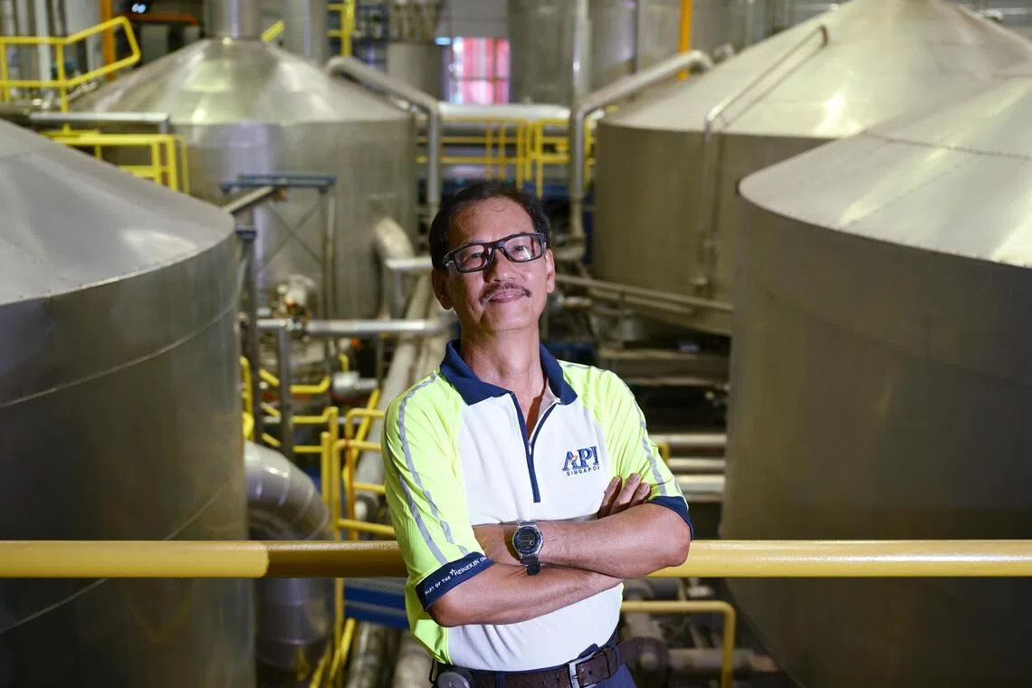 Thomas Heng, a 64-year-old senior technical officer in the brewery, has spent 42 years with APBS. He began as a tank cleaner.