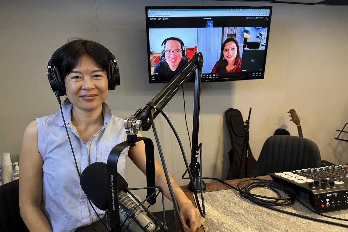 (From left) ST senior correspondent Krist Boo, Clarence Ding, employment law specialist and a partner at law firm Simmons & Simmons and Akshita Shetty, vice-president for South-east Asia at technology firm SAP.