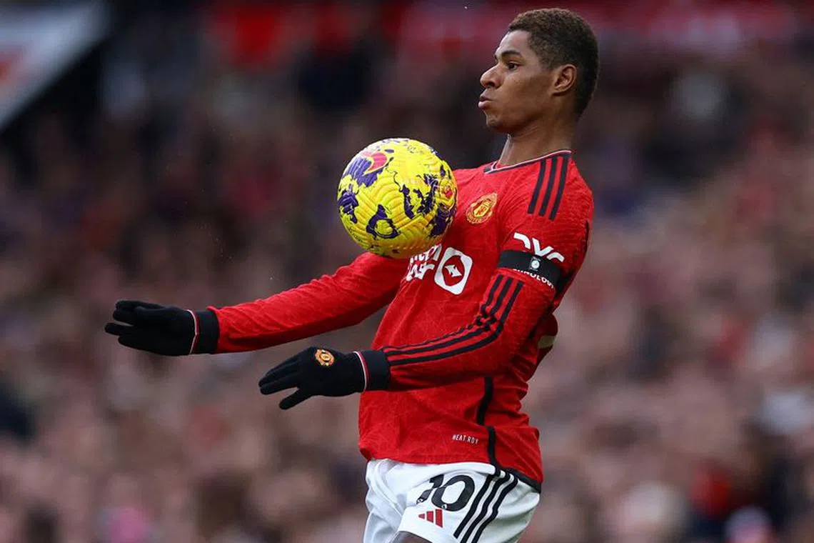 FILE PHOTO: Soccer Football - Premier League - Manchester United v West Ham United - Old Trafford, Manchester, Britain - February 4, 2024 Manchester United's Marcus Rashford in action REUTERS/Carl Recine/File Photo