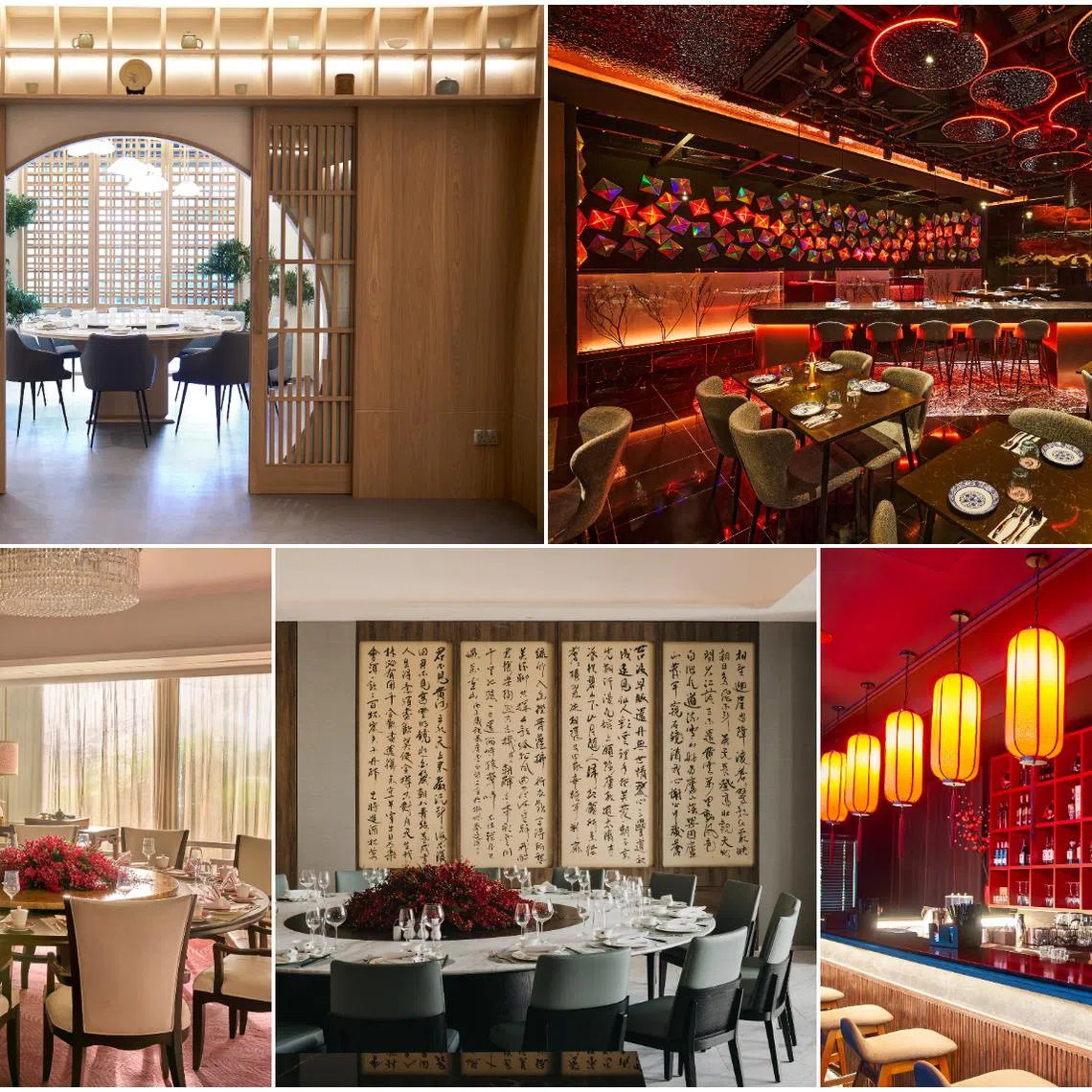Here are five restaurants that count decor as an important ingredient for a complete Chinese dining experience.  