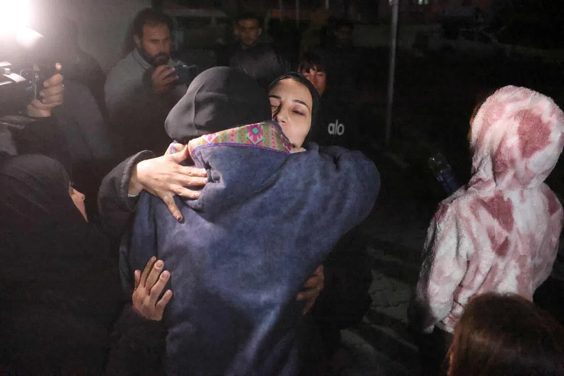 Palestinians coming from the Rafah crossing from Egypt arrive at Nasser Hospital in Khan Yunis in the southern Gaza Strip on Feb 2.