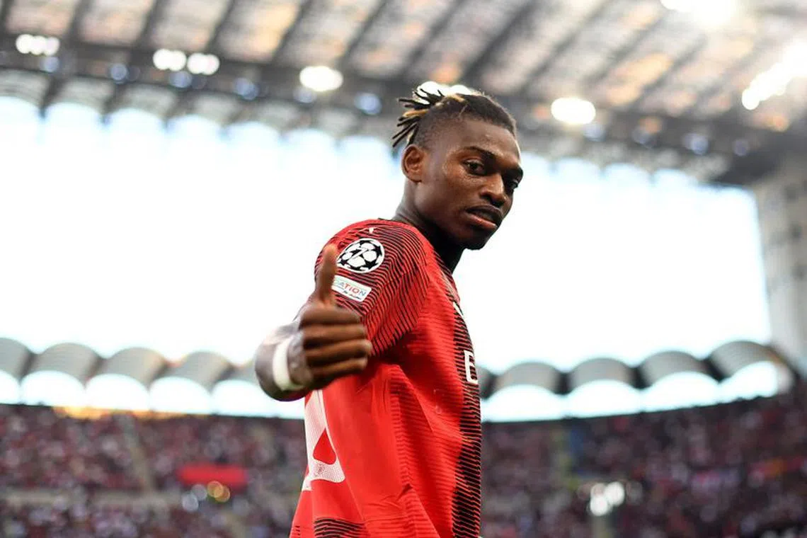 FILE PHOTO: Soccer Football - Champions League - Group F - AC Milan v Newcastle United - San Siro, Milan, Italy - September 19, 2023 AC Milan's Rafael Leao before the match REUTERS/Daniele Mascolo/File Photo