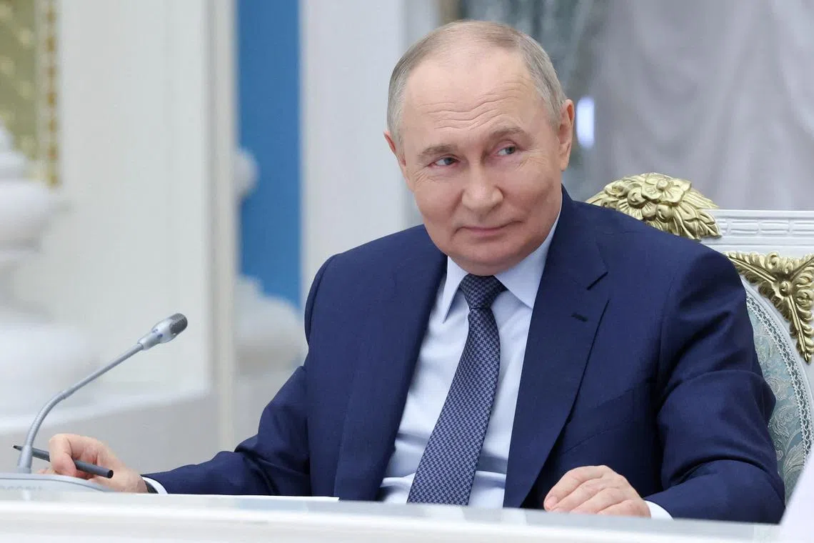FILE PHOTO: Russian President Vladimir Putin chairs a meeting of the supervisory board of the Russia - Land of Opportunity organisation in Moscow, Russia, May 27, 2025. Sputnik/Alexander Kazakov/Pool via REUTERS ATTENTION EDITORS - THIS IMAGE WAS PROVIDED BY A THIRD PARTY./File Photo