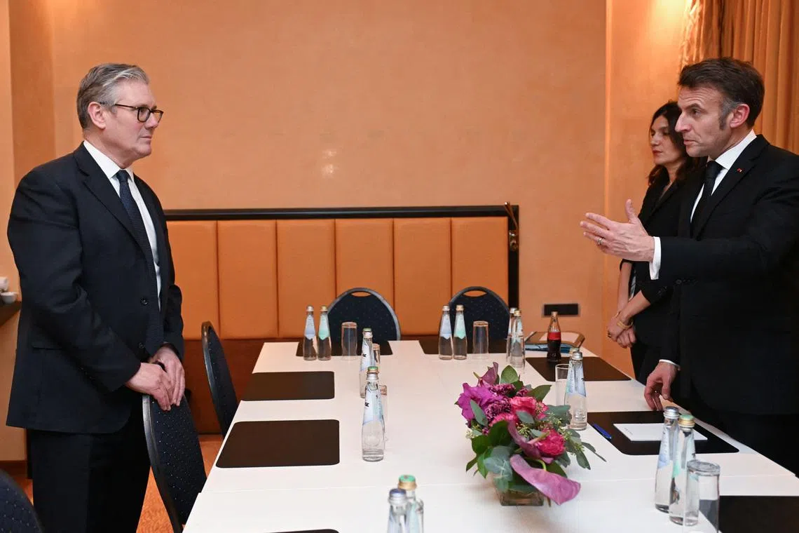 British Prime Minister Keir Starmer (left) and French President Emmanuel Macron will chair the meeting, which will be held mostly via video.