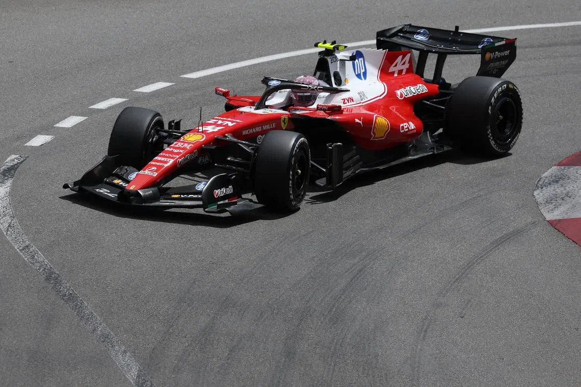 Formula One F1 - Monaco Grand Prix - Circuit de Monaco, Monaco - June 5, 2026 Ferrari's Lewis Hamilton during practice REUTERS/Yves Herman
