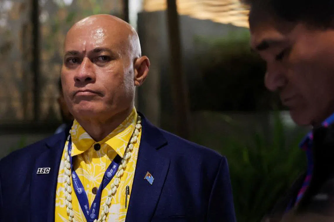 FILE PHOTO: Minister of Finance and Economic Development of Tuvalu Seve Paeniu arrives for a meeting, on the day of COP28 draft deal negotiations, during the United Nations Climate Change Conference (COP28) in Dubai, United Arab Emirates, December 12, 2023. REUTERS/Amr Alfiky