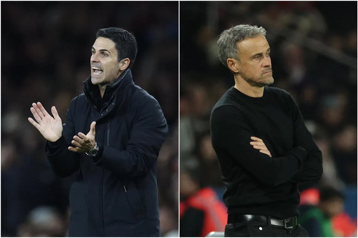 Arteta's Arsenal take on Enrique's Paris Saint-Germain in the semi-final, first leg on April 29.