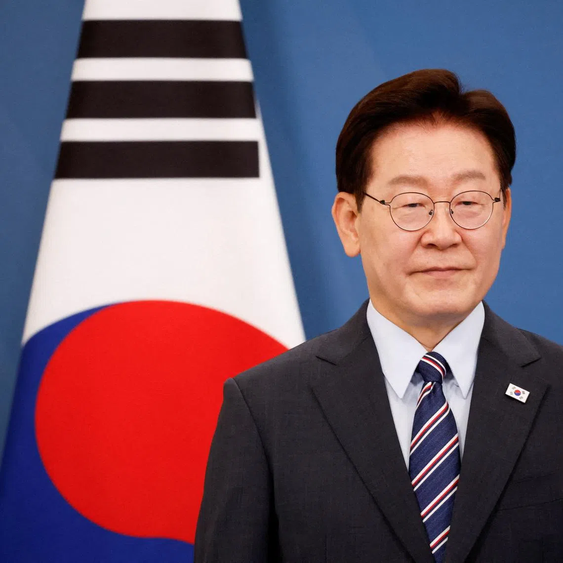 FILE PHOTO: South Korean President Lee Jae Myung attends an agreement-signing event at Villa Doria Pamphili in Rome, Italy, June 12, 2026. REUTERS/Remo Casilli/File Photo