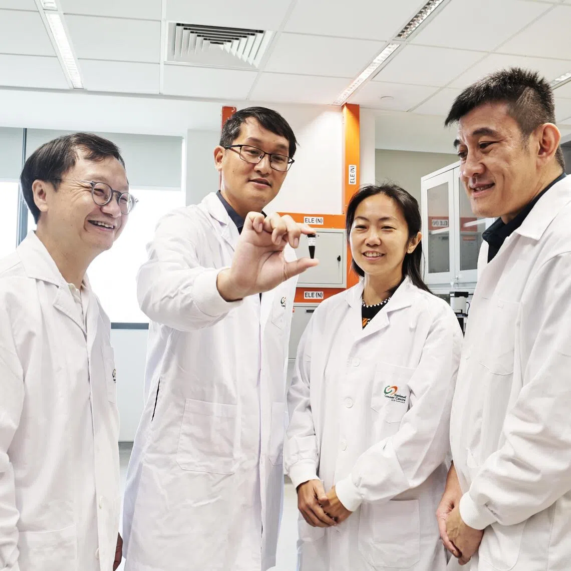 (From left) NUS Medicine Department of Surgery professor Jimmy So, NCCS Department of Sarcoma, Peritoneal and Rare Tumours (SPRinT) head Johnny Ong, SPRinT senior consultant Claramae Chia and SGH Division of Pathology chairman Tony Lim.