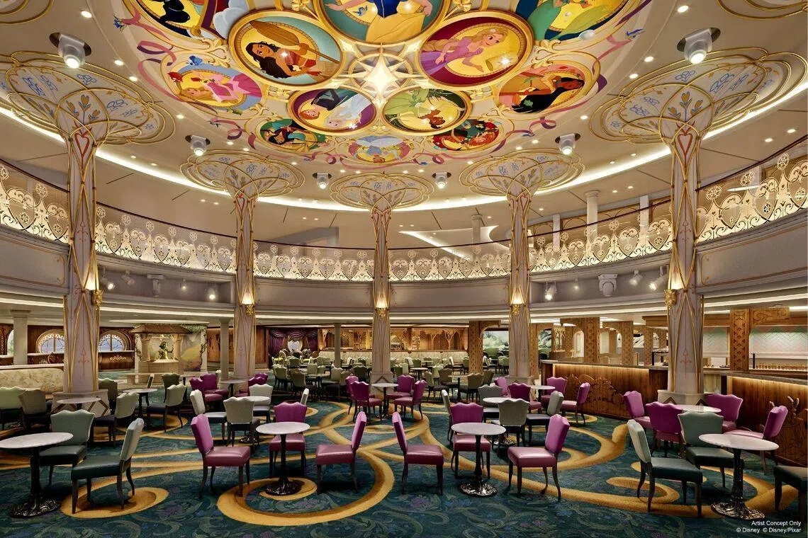 Praça da cidade da área temática de aventura da Disney 