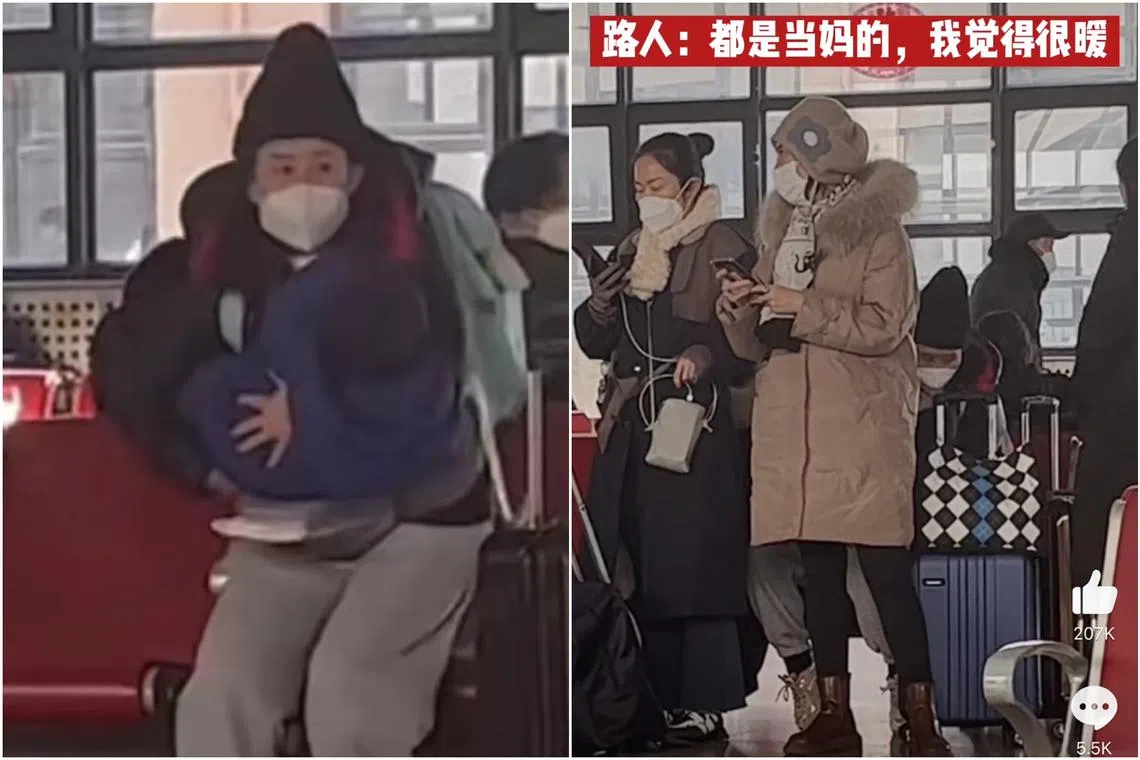 Women joined the “wall of love” - as netizens called it - to give a mother privacy as she fed her baby.