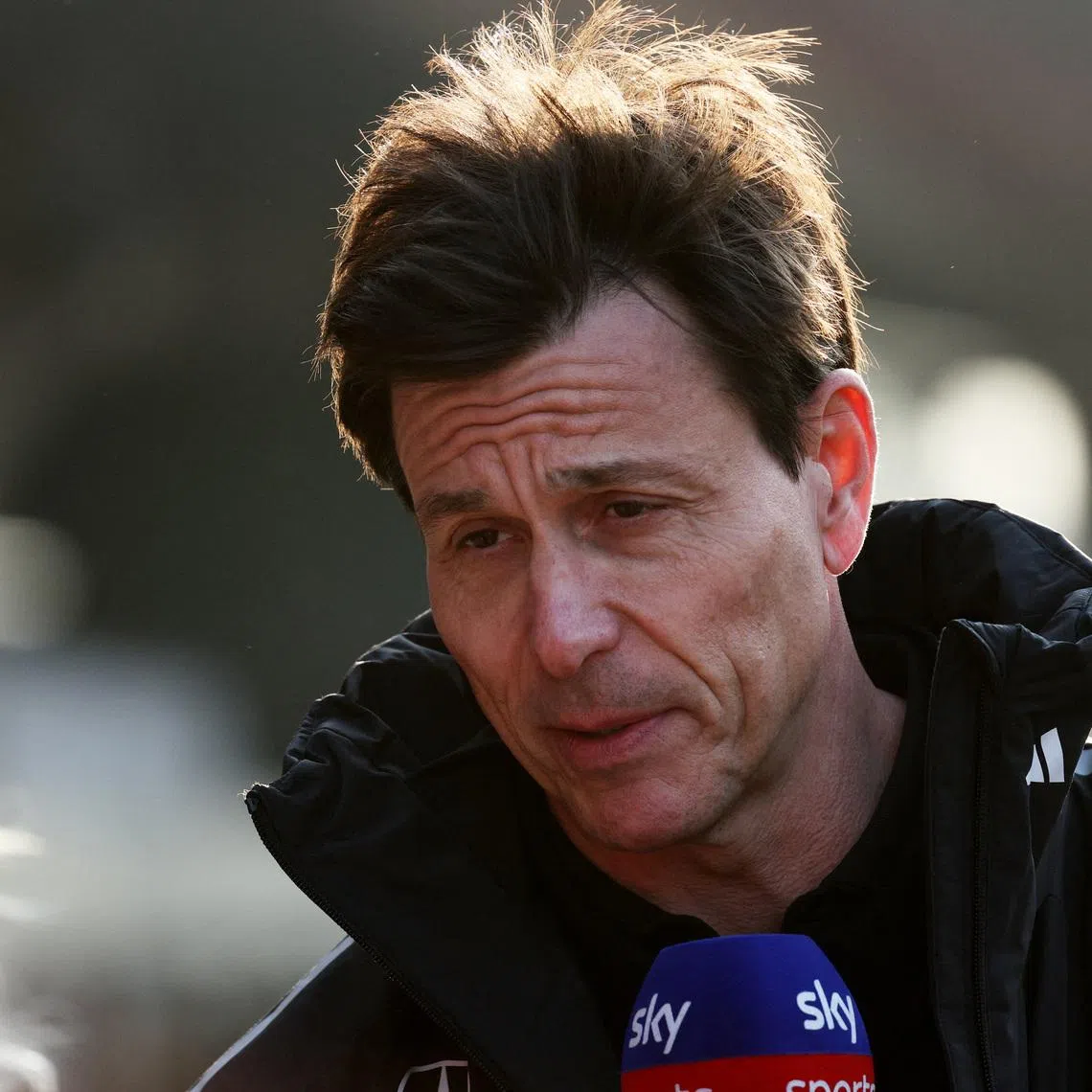 Formula One F1 - Chinese Grand Prix - Shanghai International Circuit, Shanghai, China - March 13, 2026 Mercedes team principal Toto Wolff speaks to the media after sprint qualifying. REUTERS/Go Nakamura
