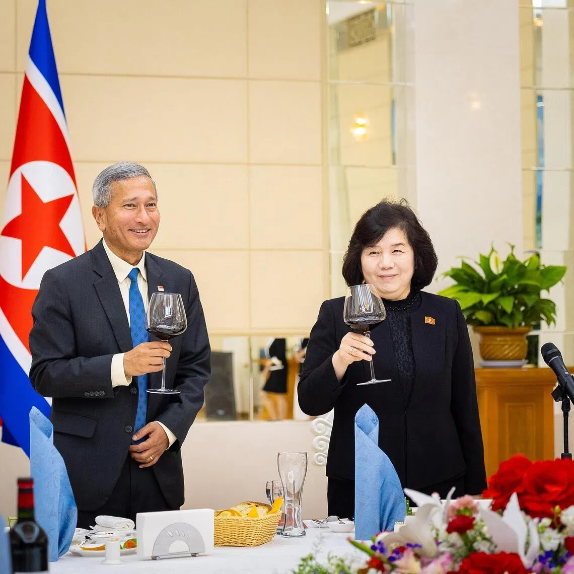 Foreign Minister Vivian Balakrishnan and his North Korean counterpart Choe Son Hui reaffirmed the longstanding cordial and friendly relations between both countries.