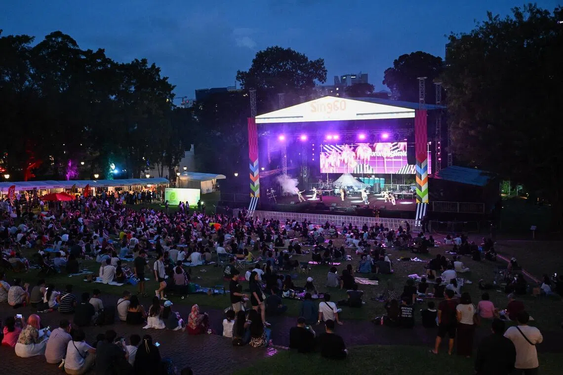 Sing60 music festival at Fort Canning Park on Dec 6, 2025.