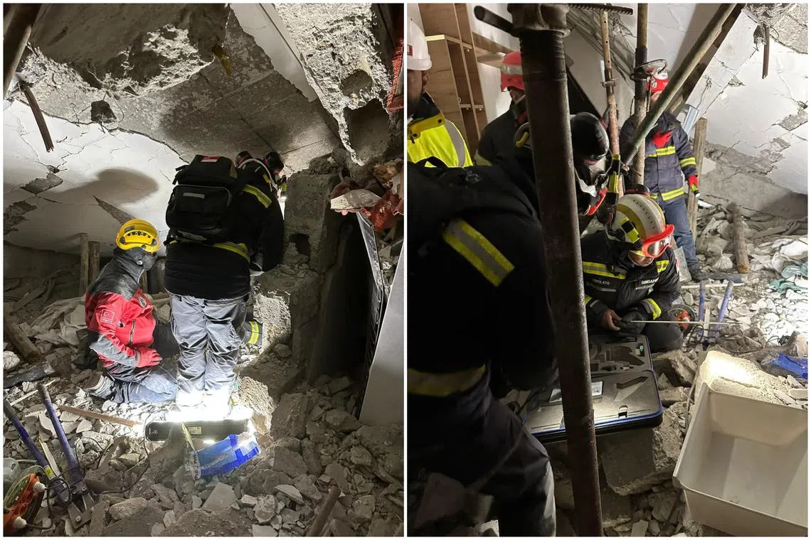 Rescuers from SCDF and Lema stayed in constant contact with the trapped man during the course of the operation, which took half an hour. 