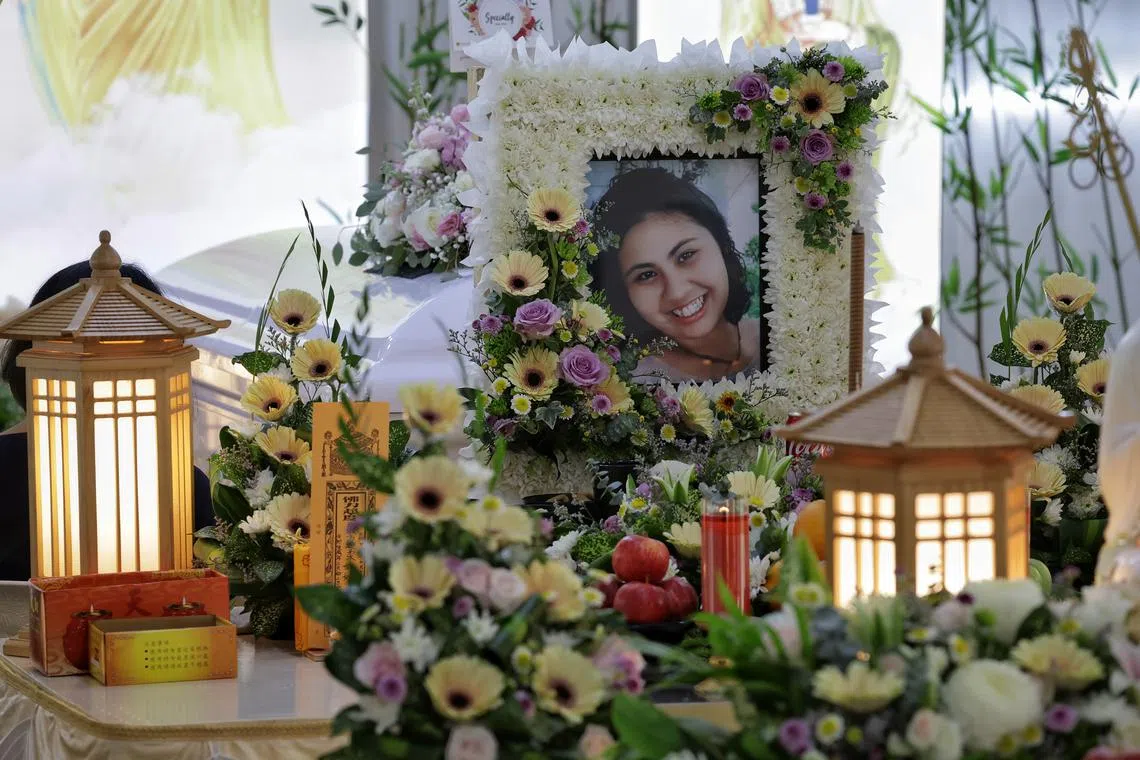 Ms Audrey Fang's remains arrived home in Petir Road on April 27, more than two weeks after she went missing while on a solo trip to Spain.