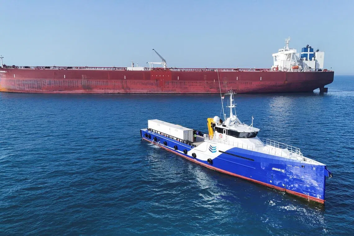 The Malta-flagged tanker Agios Fanourios I arrives in Iraqi waters after sailing through the Strait of Hormuz.
