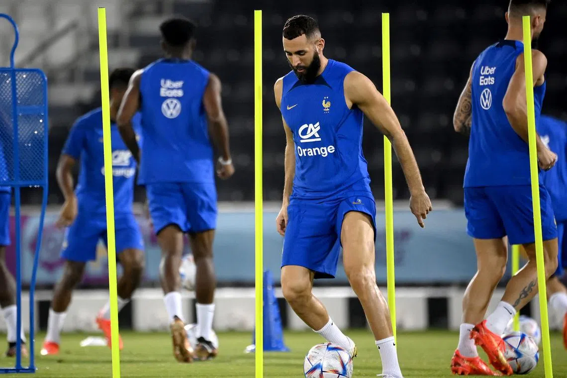 France's forward Karim Benzema has been struggling with a thigh problem since October.