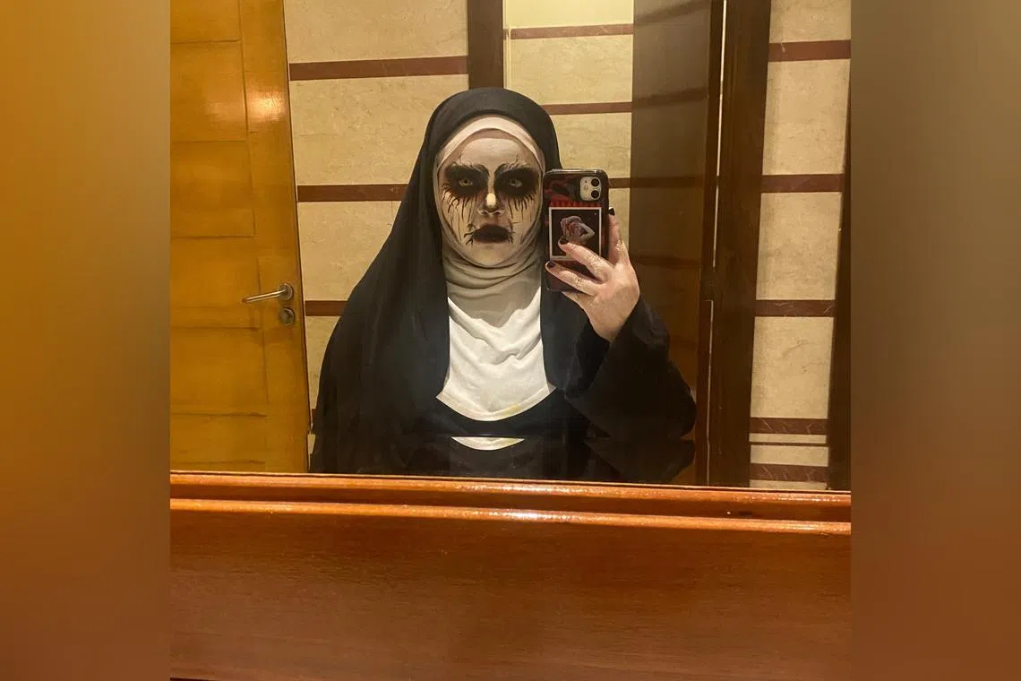 Ms Awin, who dressed up as demonic nun Valak said she did not win the best costume award for her company’s dinner.