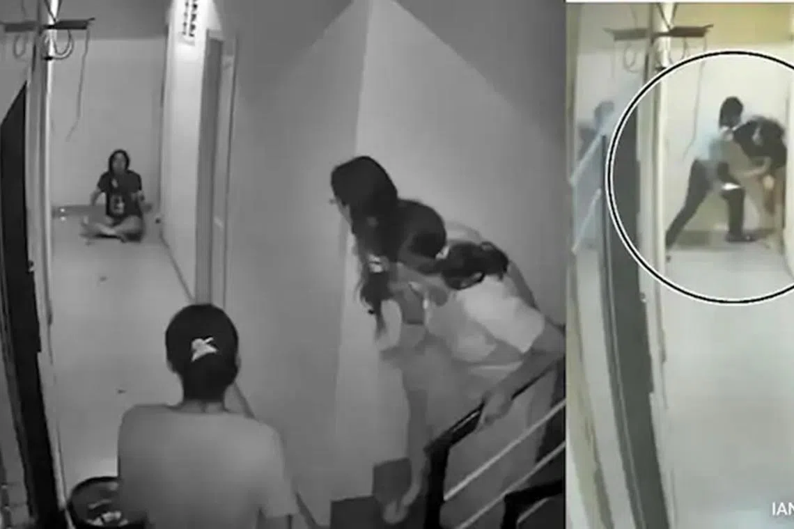 rmlove - eup1176g...jpg: CCTV footage of residents in a Bengaluru hostel look on fearfully as a bleeding Ms Kriti Kumari, 24, calls for help. In July, Ms Kumari's throat was slit allegedly by Abhishek Goshi, 25, who blamed her for his girlfriend leaving him. Photo courtesy: Bengaluru police 

Photo courtesy: Bengaluru police