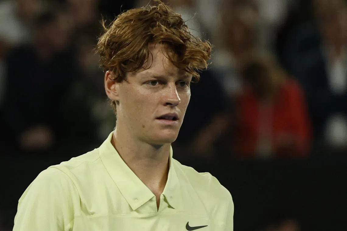 FILE PHOTO: Tennis - Australian Open - Melbourne Park, Melbourne, Australia - January 26, 2025 Italy's Jannik Sinner after winning the final against Germany's Alexander Zverev REUTERS/Francis Mascarenhas/File Photo