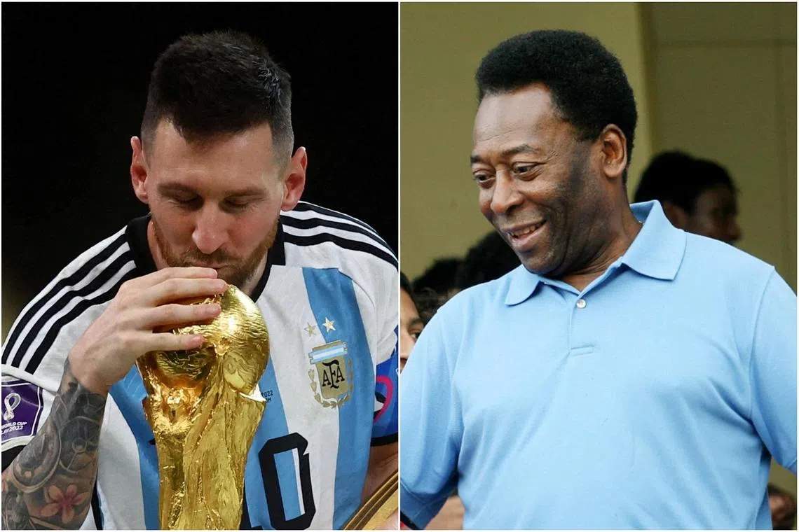 With football’s World Cup imminent, we’re going to dust off ancient disputes. Someone’s going to smirk that Pele’s (right) no Maradona and neither is Lionel Messi (left).