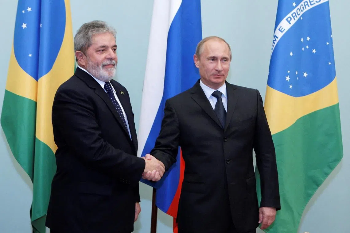 Brazil's President Luiz Ignacio Lula da Silva (left) also said Mr Vladimir Putin would be invited to the 2024’s event.