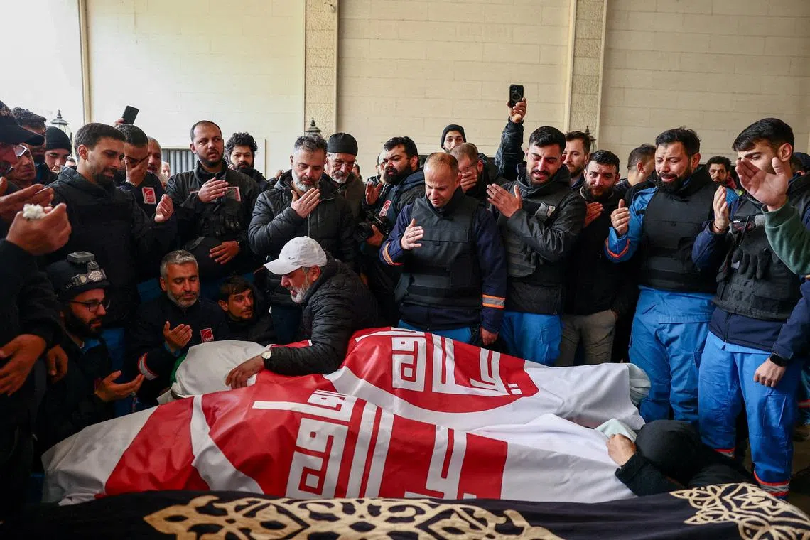 In Lebanon, paramedics mourn their own killed in Israeli strike
