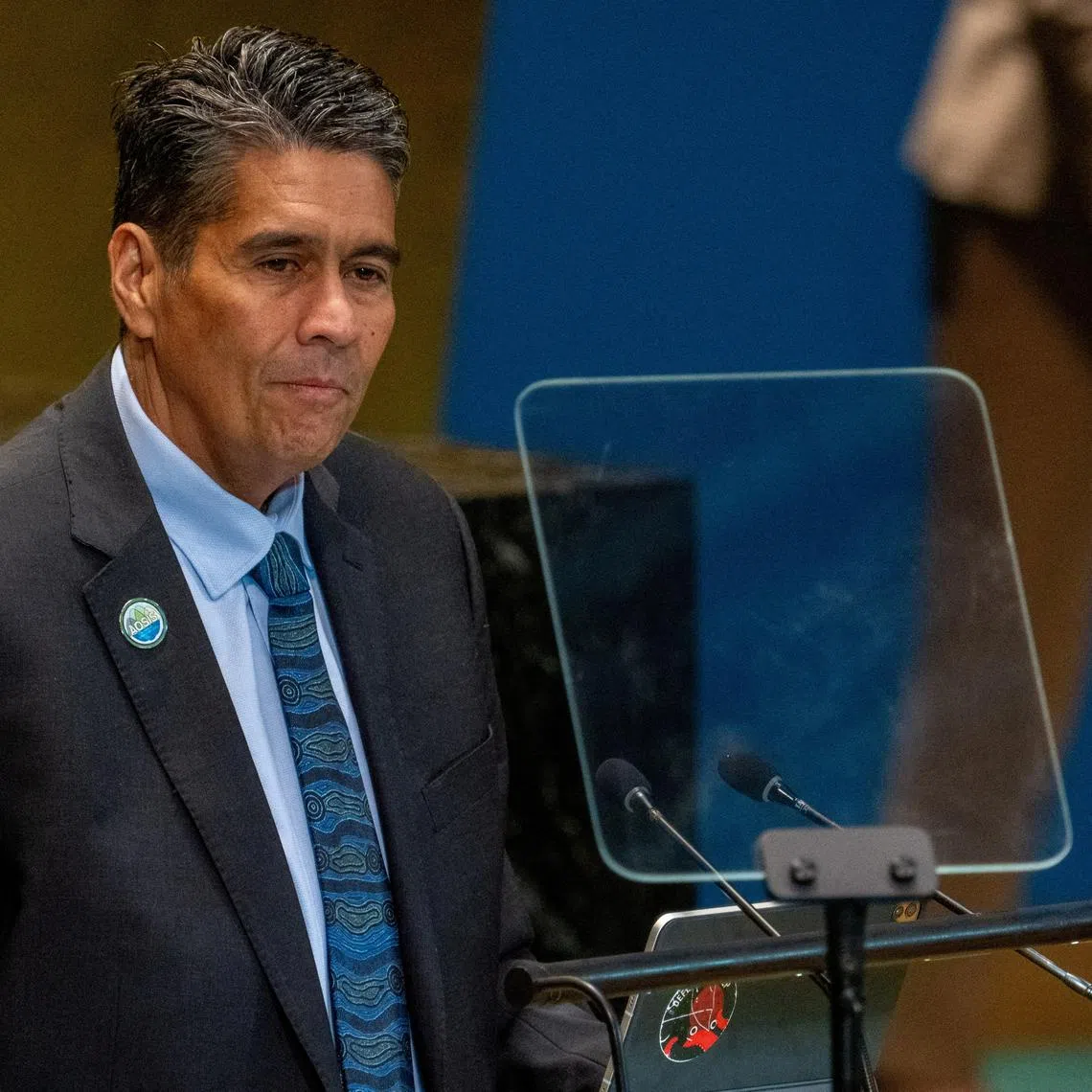 FILE PHOTO: President of Palau Surangel Whipps Jr. addresses the \"Summit of the Future\" in the General Assembly hall at United Nations headquarters in New York City, U.S., September 23, 2024. REUTERS/David Dee Delgado/File Photo