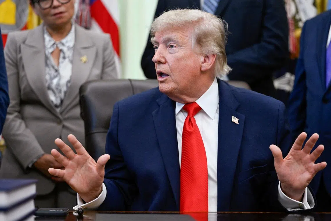U.S. President Donald Trump speaks in the Oval Office at the White House in Washington, D.C., U.S., June 11, 2026. REUTERS/Daniel Heuer
