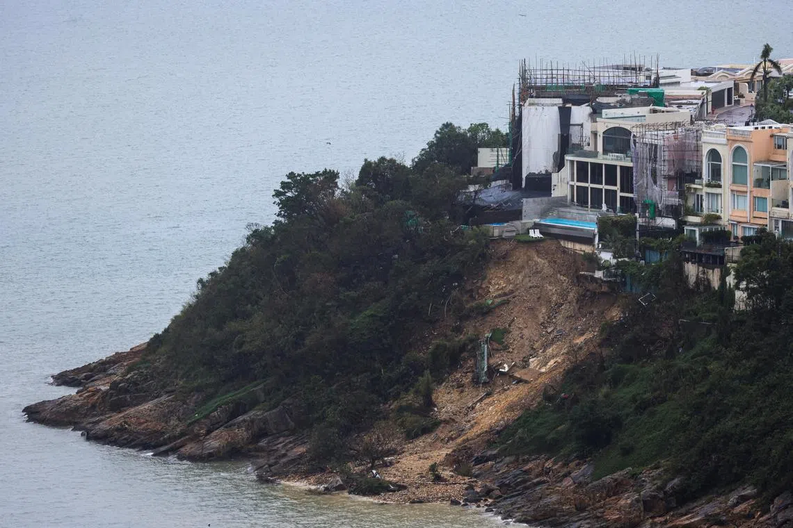 Some residents at luxury Hong Kong estate Redhill Peninsula had to be evacuated on Saturday after the landslide affected three houses sitting on a slope.