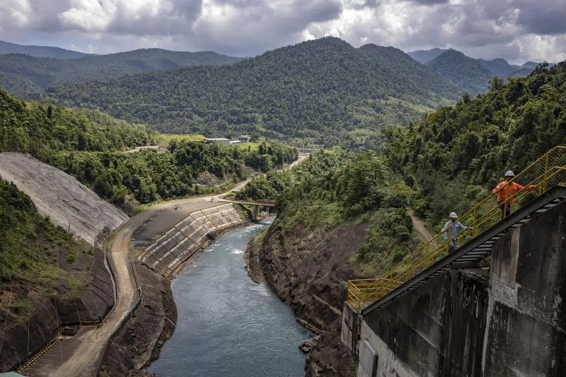 epa10776341 Workers inspect the main area of Balambano Hydroelectric Plant operated by PT Vale Indonesia in Sorowako, South Sulawesi, Indonesia, 29 July 2023 (Issued 30 July 2023). PT Vale Indonesia is one of the country's largest nickel producers with nickel matte production volume increased to 33,691 tons in the first half of 2023, from 26,394 tons in the same period in 2022. According to the company's release, PT Vale Indonesia and Chinese battery producer Zhejiang Huayou Cobalt plan to build a new nickel smelter site on Sulawesi island with expected production capacity of around 60.000 tons of nickel in mixed hydroxide precipitate (MHP) in a year. As the world's largest nickel producer, Indonesia is aiming to play an important role in energy transformation and the electric vehicle industry. Amid the legal challenge by the European Union at the WTO, the country has been banning unprocessed nickel ore exports since early 2020 to boost domestic value-added products. EPA-EFE/MAST IRHAM ATTENTION: This Image is part of a PHOTO SET