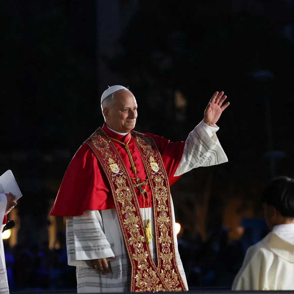 Pope Leo XIV looks on during the blessing and inauguration of the Tower of Jesus Christ after celebrating Holy Mass at the Basilica of the Sagrada Familia during his apostolic journey in Barcelona, Spain, June 10, 2026. REUTERS/Bruna Casas