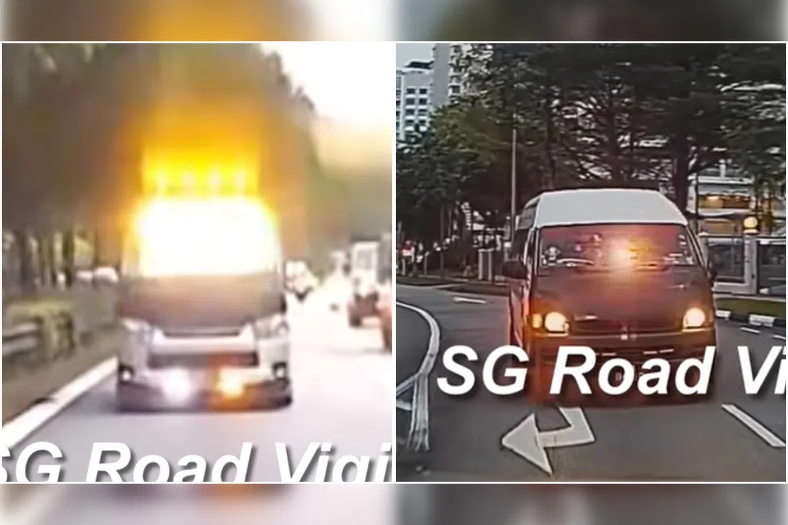 Two videos showing vans fitted with additional lights were uploaded on Facebook in late October.