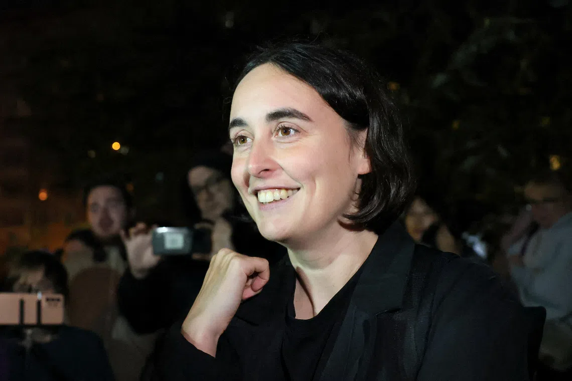 FILE PHOTO: Children's hospice founder Lida Moniava, who is charged with deliberately spreading false information about the actions of Russian armed forces against Ukrainian civilians, meets supporters and journalists after a hearing in which the court imposed restrictions on her certain activities as a pre-trial measure, in Moscow, Russia, September 3, 2026. REUTERS/Anastasia Barashkova/File Photo