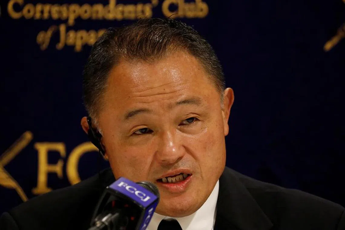 FILE PHOTO-Japanese Olympic Committee President Yasuhiro Yamashita speaks at a news conference in Tokyo, Japan, June 28, 2021.   REUTERS/Kim Kyung-Hoon/File Photo