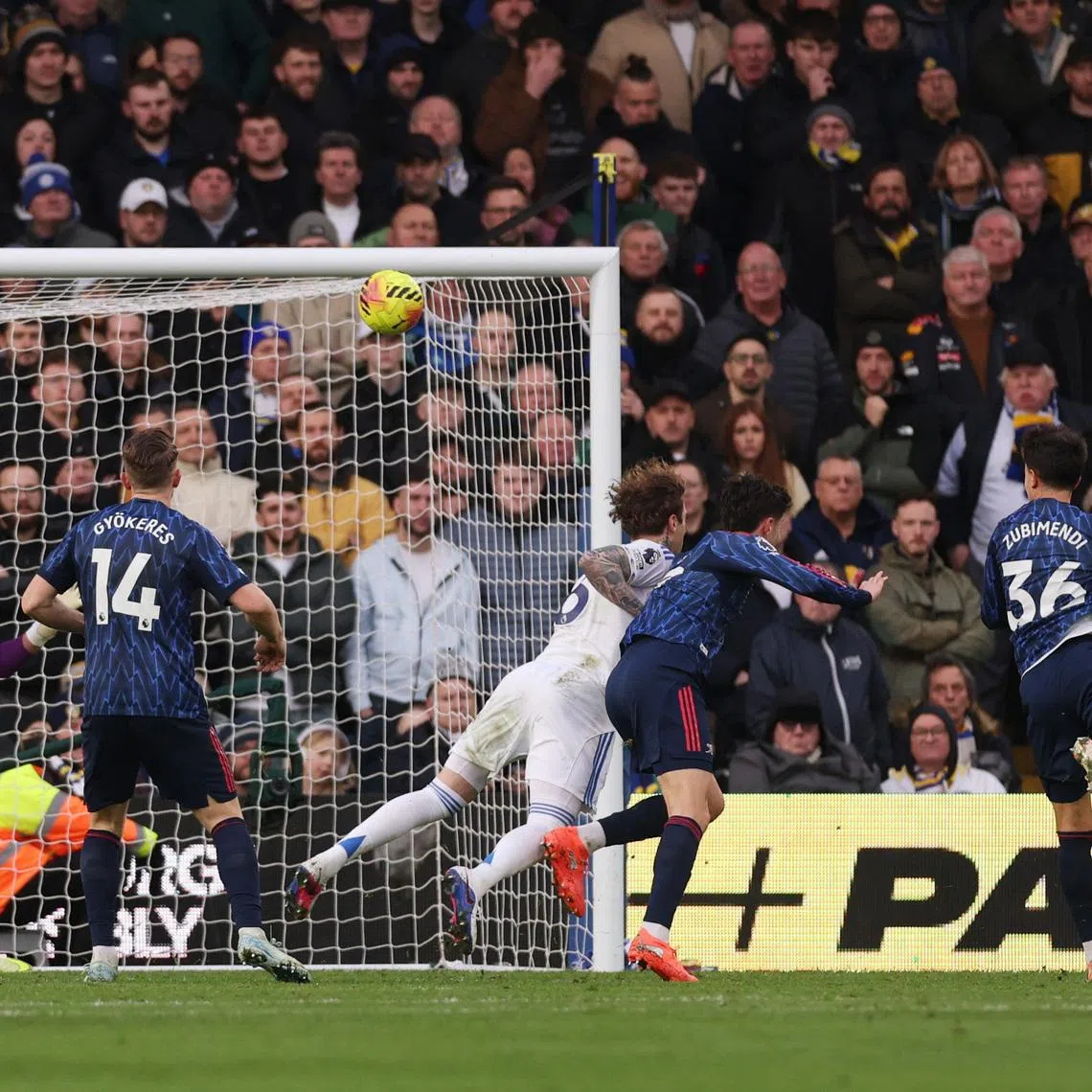 Soccer Football - Premier League - Leeds United v Arsenal - Elland Road, Leeds, Britain - January 31, 2026 Arsenal's Martin Zubimendi scores their first goal Action Images via Reuters/Lee Smith