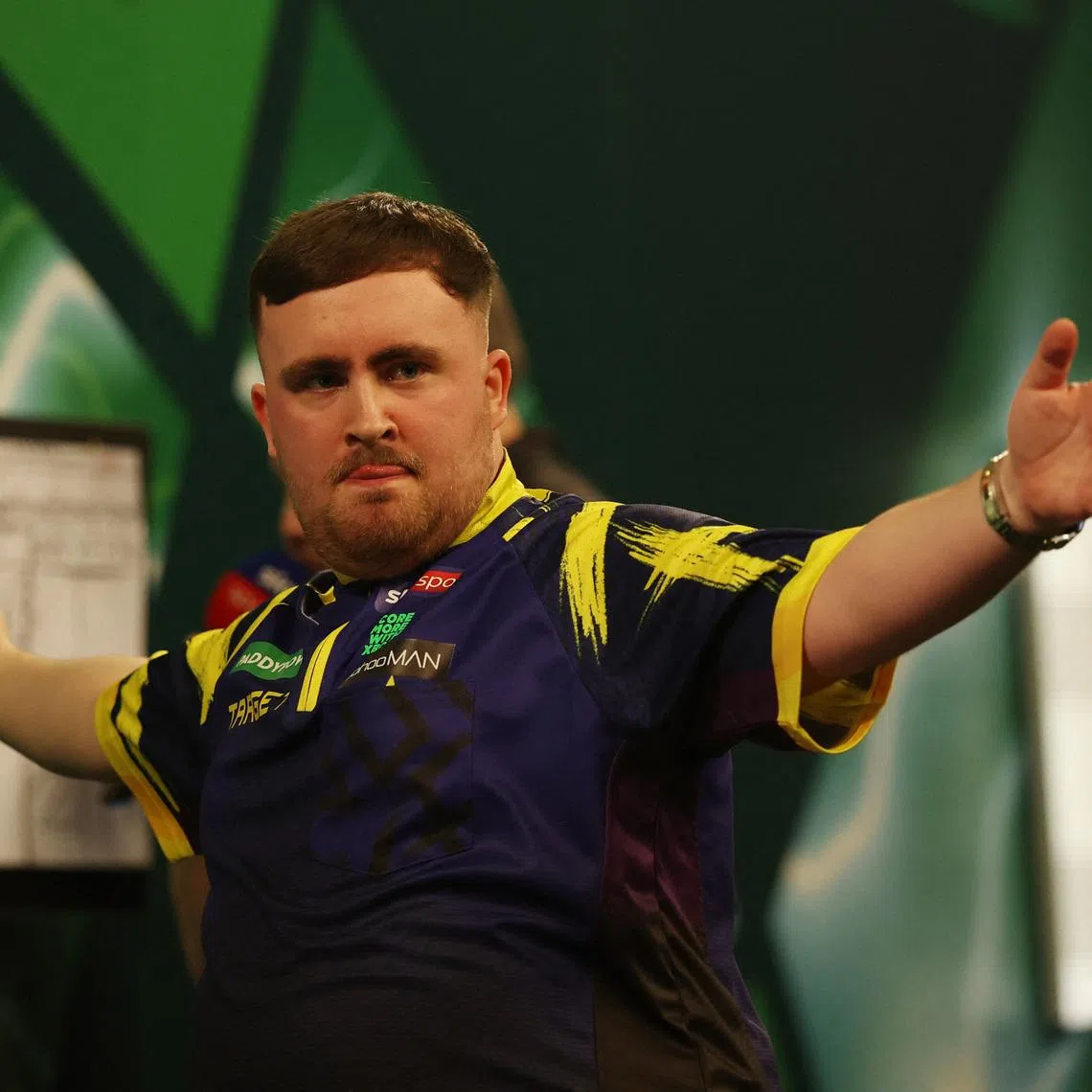 Darts - World Darts Championship - Alexandra Palace, London, Britain - January 3, 2026 Luke Littler reacts during his final match against Gian van Veen Action Images via Reuters/Paul Childs