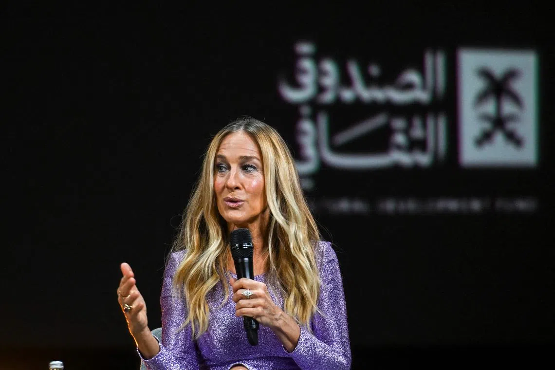 US actress Sarah Jessica Parker sepaks during an event at the 4th edition of the Red Sea Film Festival in Jeddah on December 11, 2024. (Photo by Ammar ABD RABBO / Factstory for the Red Sea International Festival (RSFF) / AFP)