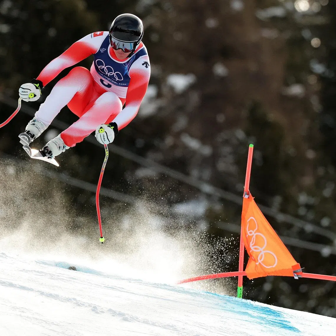 Milano Cortina 2026 Olympics - Alpine Skiing - Men's Downhill - Stelvio Ski Centre, Bormio, Italy - February 07, 2026. Franjo von Allmen of Switzerland in action during the Men's Downhill REUTERS/Christian Hartmann
