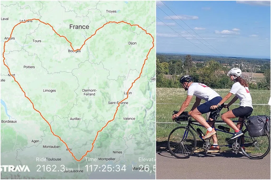 The father's and daughter's route created an image of a heart on the GPS.