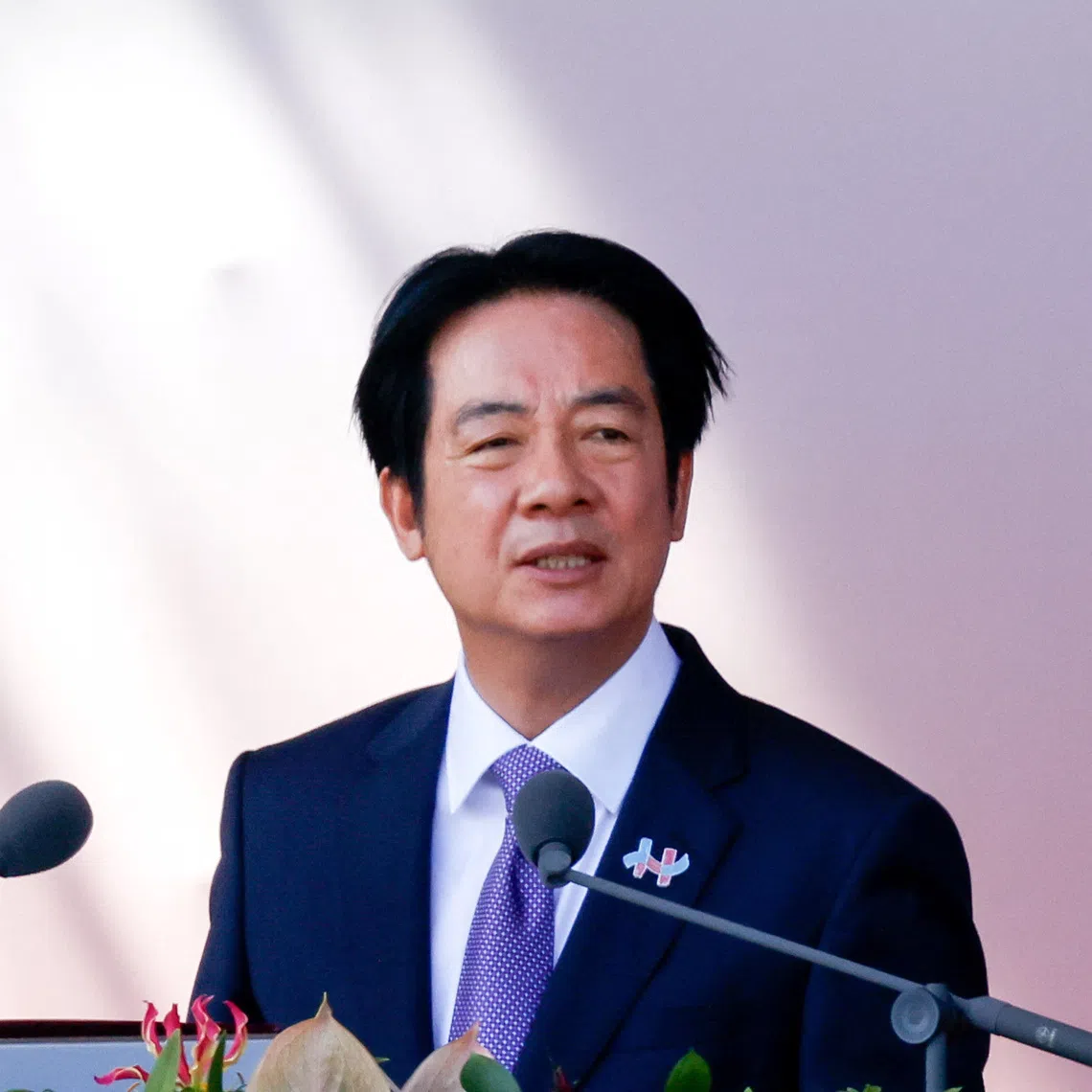 Taiwan's President Lai Ching-te delivers a speech during National Day celebrations in Taipei, Taiwan, October 10, 2025. REUTERS/Ann Wang