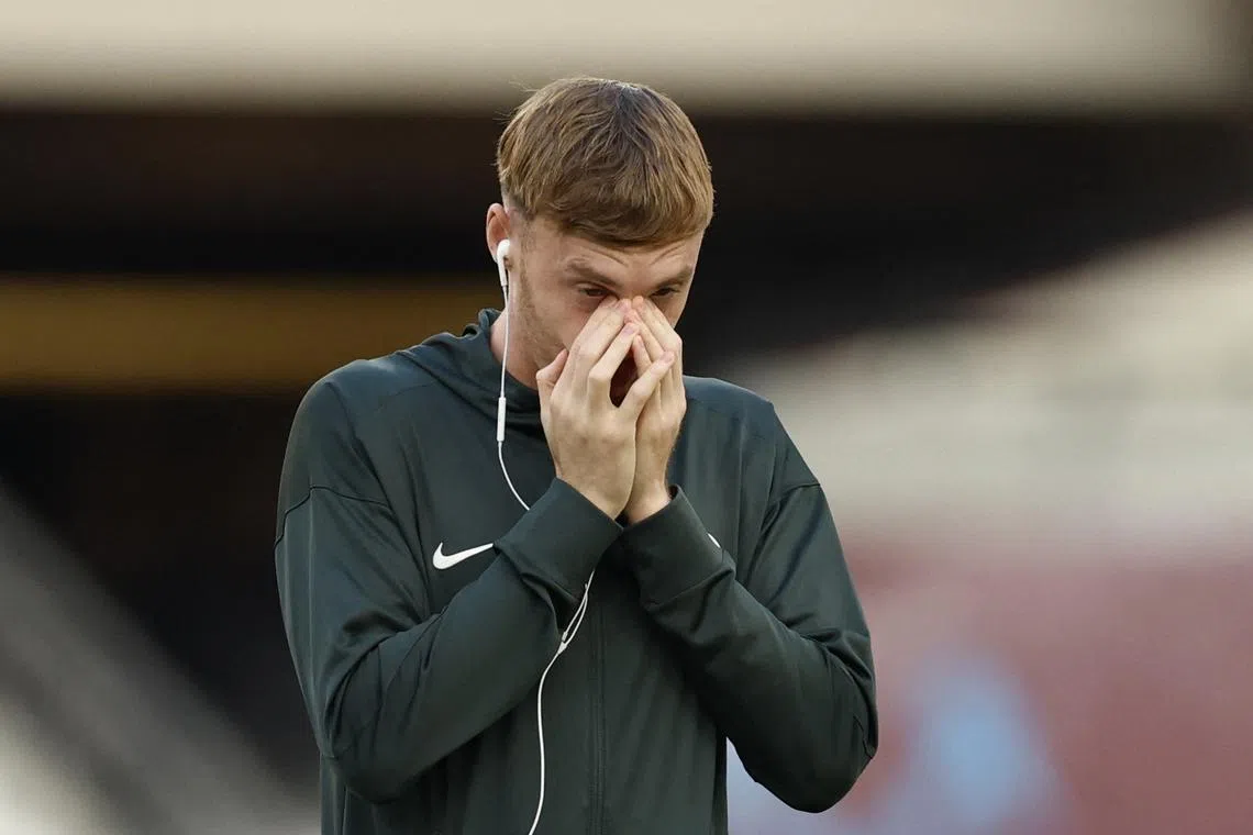 Soccer Football - Premier League - West Ham United v Chelsea - London Stadium, London, Britain - August 22, 2025  Chelsea's Cole Palmer before the match Action Images via Reuters/Peter Cziborra