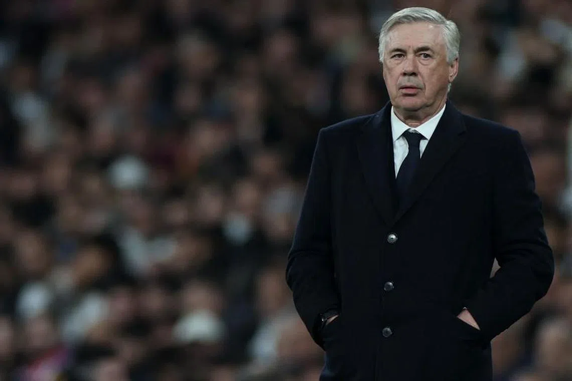 Soccer Football - LaLiga - Real Madrid v Girona - Santiago Bernabeu, Madrid, Spain - February 10, 2024 Real Madrid coach Carlo Ancelotti REUTERS/Isabel Infantes/File Photo