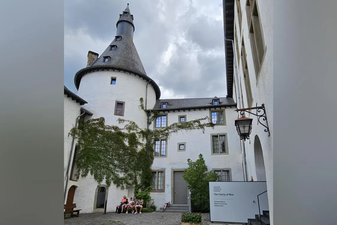 The entrance to The Family of Man exhibition, held at the Clervaux Castle.