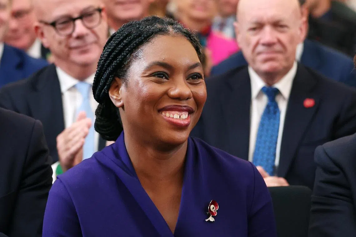 New Conservative Party leader Kemi Badenoch replaces former prime minister Rishi Sunak and has pledged to lead the party through a period of renewal after its resounding defeat at Britain's July election.