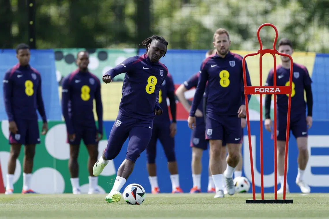 Soccer Football - Euro 2024 - England Training - Blankenhain, Germany - June 13, 2024 England's Eberechi Eze during training REUTERS/John Sibley