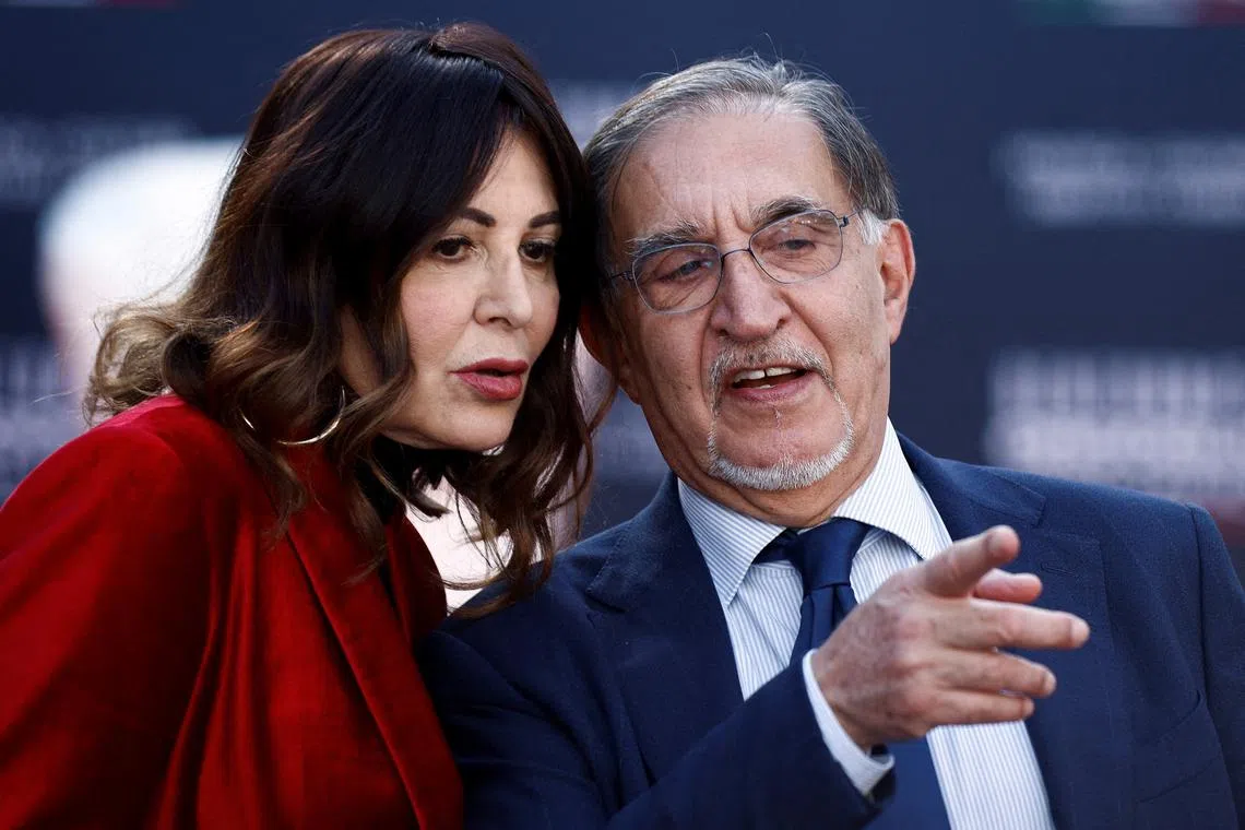 FILE PHOTO: Italian President of the Senate Ignazio La Russa and Minister of Tourism Daniela Santanche attend political festival Atreju organised by Italian Prime Minister Giorgia Meloni's Brothers of Italy (Fratelli d'Italia) right-wing party, in Rome, Italy, December 16, 2023. REUTERS/Guglielmo Mangiapane/File Photo